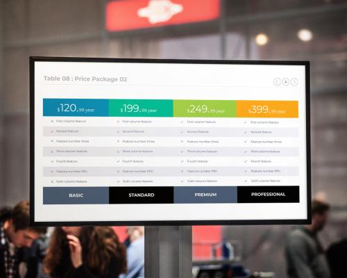 Subscription Plan Table Layout with Bright Elements - 430208474