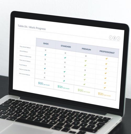 Work Progress and Product Features Information Table Layout - 430211444