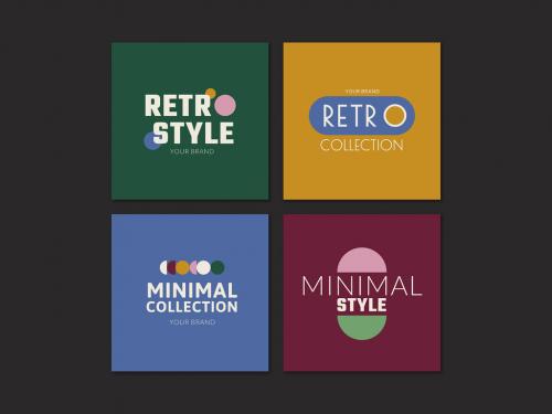 Corporate Badge Logos in Retro Style Set - 430212143