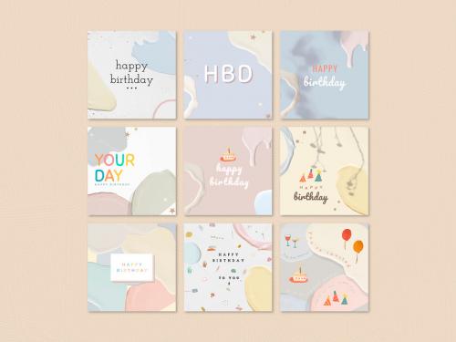 Happy Birthday Pastel Layout Collection - 430212168