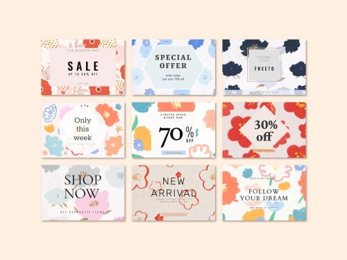 Sale Layout Collection with Floral Background - 430212308