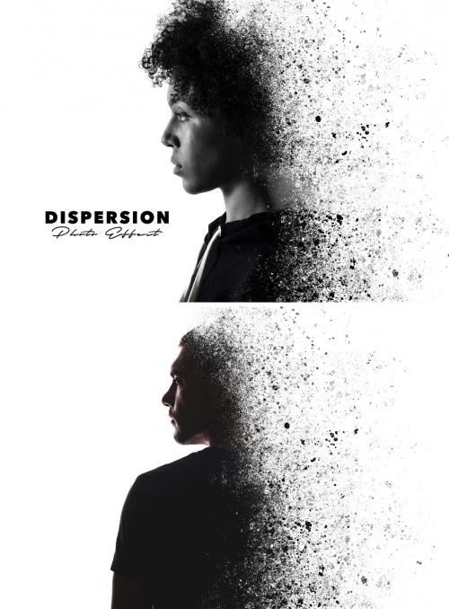 Monochrome Dispersion Photo Effect Mockup - 430221679