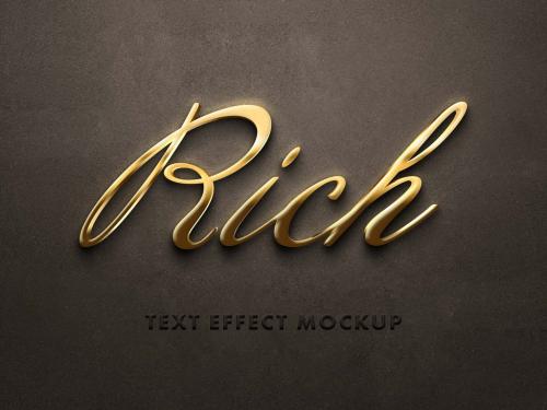 Realistic 3D Golden Text Effect Mockup - 430224737