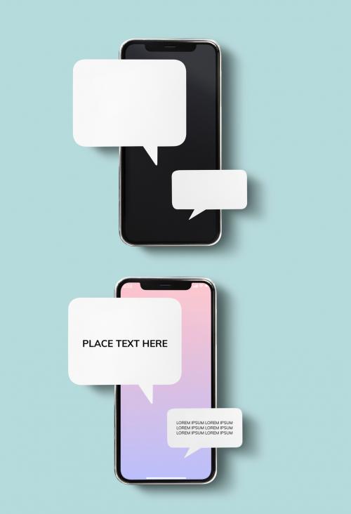 Chat Messaging on Mobile Phone Mockup - 430425410