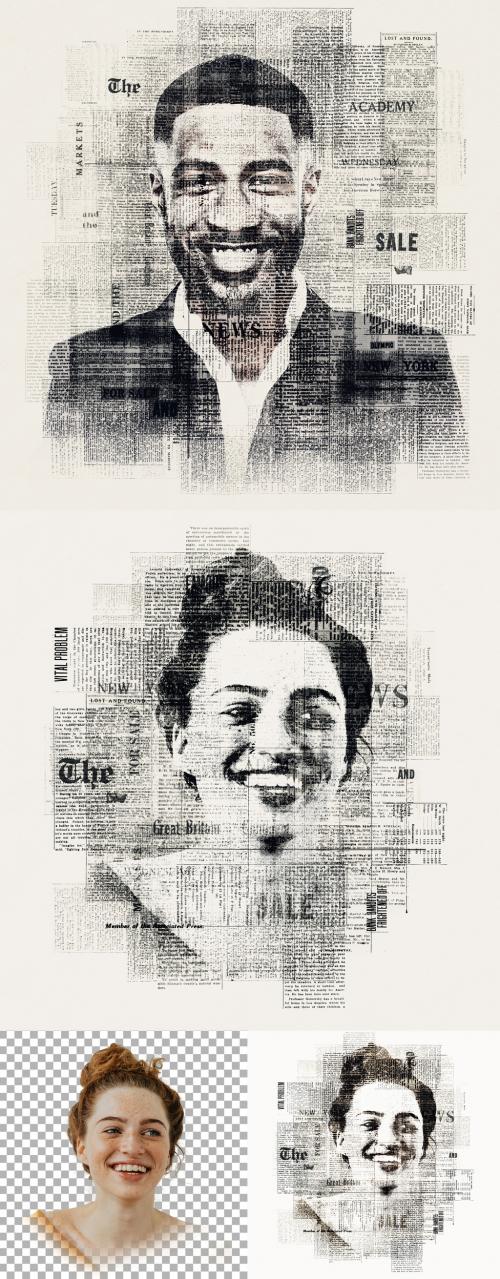 Newspaper portrait effect - 430456092