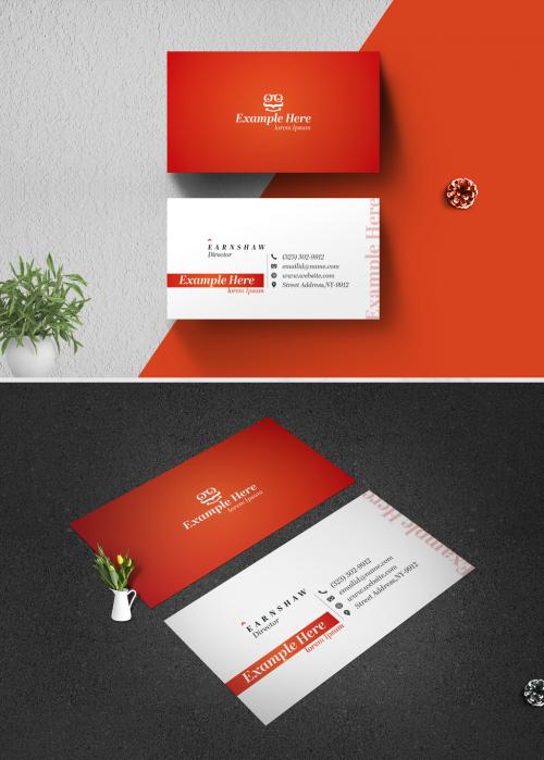 Red Business Card Layout - 430619023