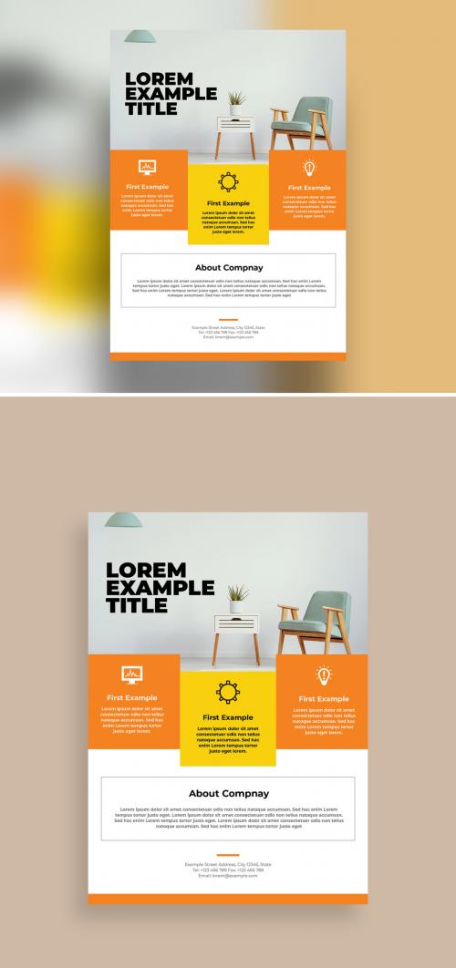 Business Flyer with Orange Accent - 430627229