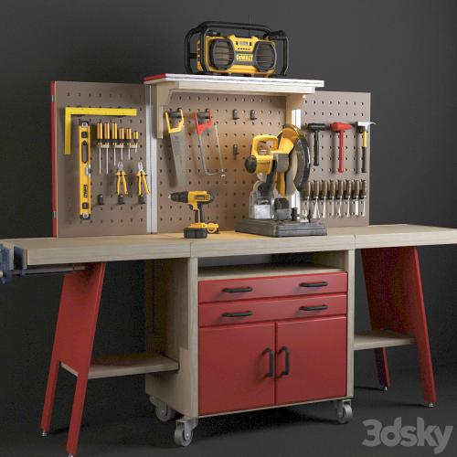 Workbench with tools DeWalt.