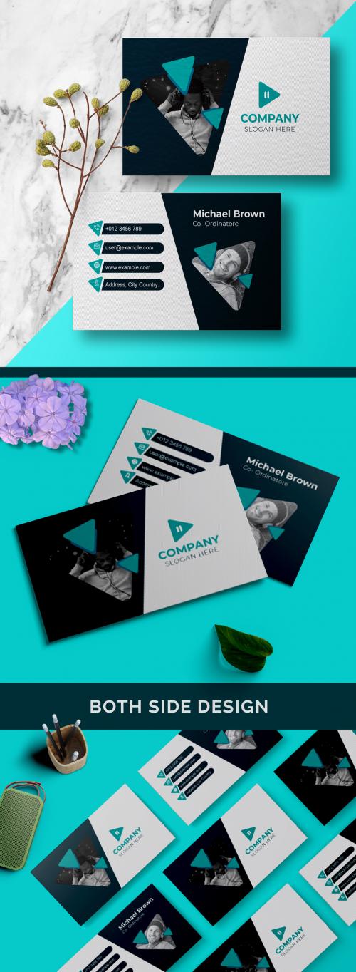 Singer Business Card Layout with Photo - 430629937