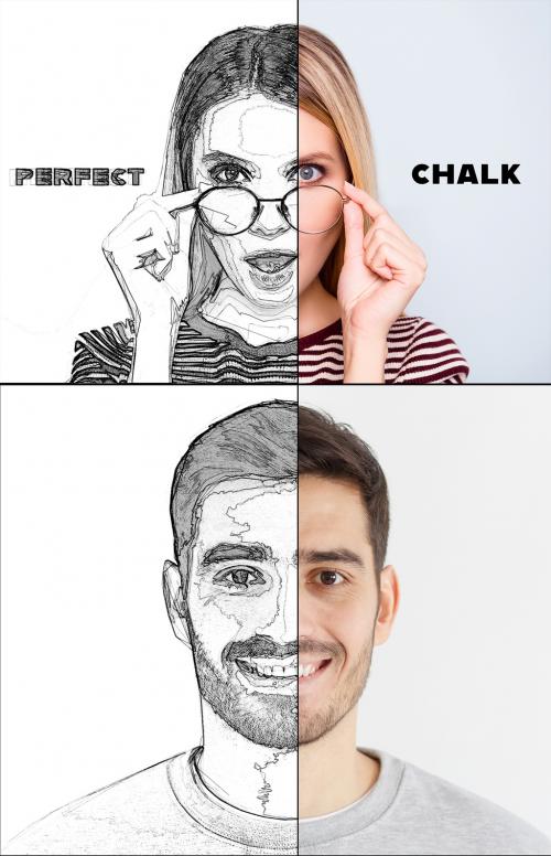 Chalk Portrait Effect - 430839962