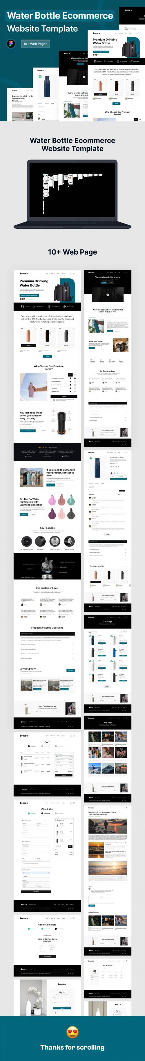 UIHut - Water Bottle E-commerce Website Theme - 26966