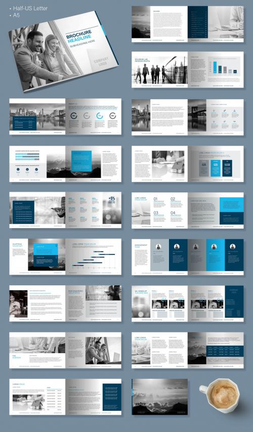 Business Proposal Brochure with Blue Accents  - 430854552