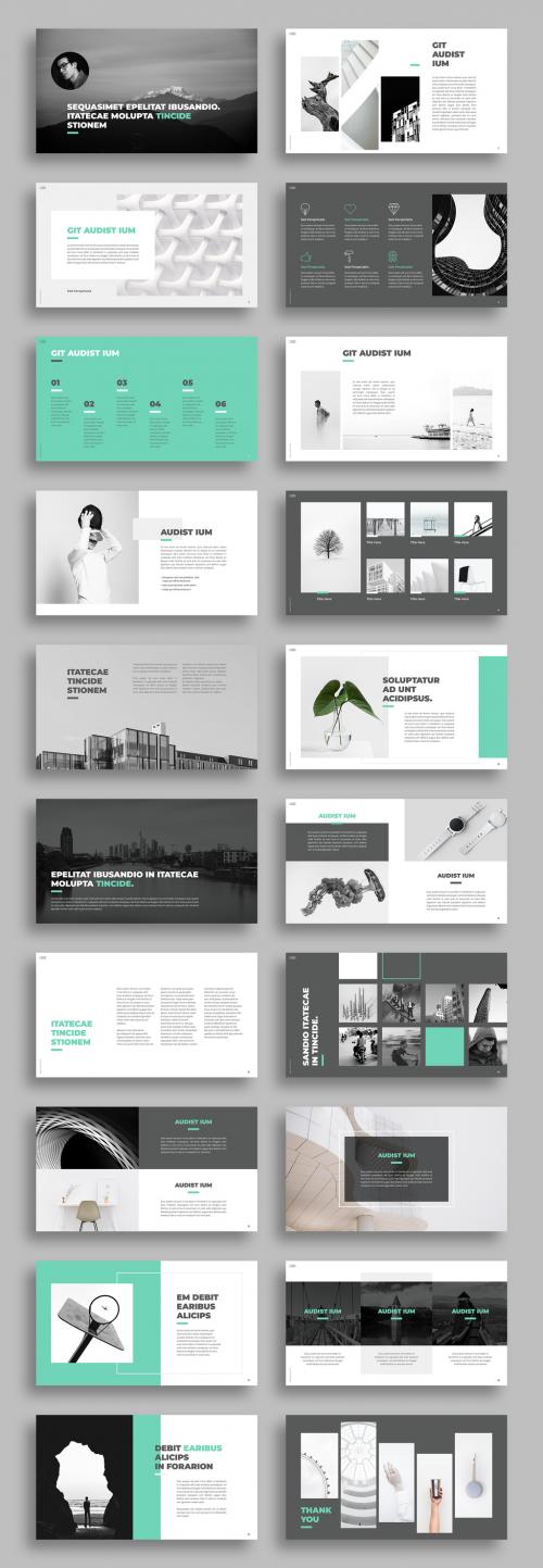 Minimal Presentation Layout with Green Accents - 431050221