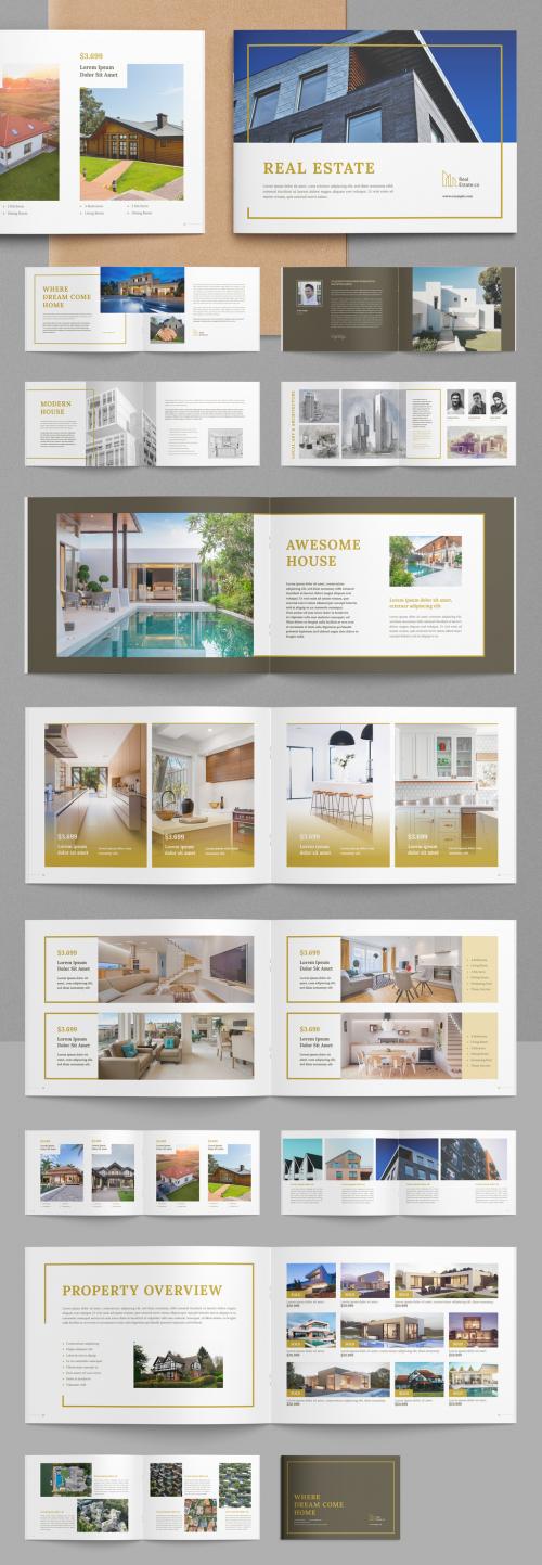 Real Estate Layout with Golden Accents - 431050379