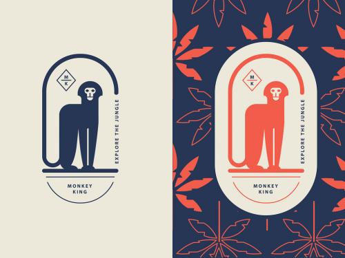 Geometric Monkey Logo Badge Template - 431772801