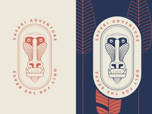 Mandrill Retro Logo Badge Template - 431772806