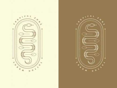 Tropical Snake Logo Badge Template - 431772826