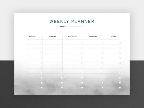 Minimal Weekly Planner with Smoke Background - 431982193