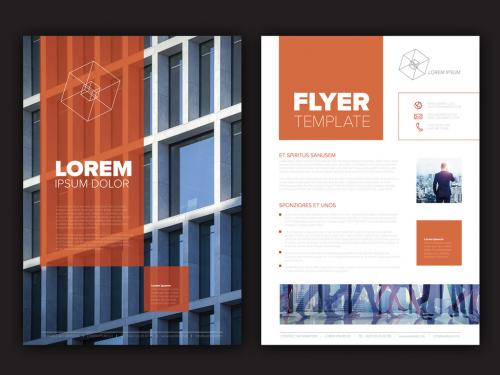 Modern Business Corporate Brochure Flyer Design Layout with Red Accent - 432005146