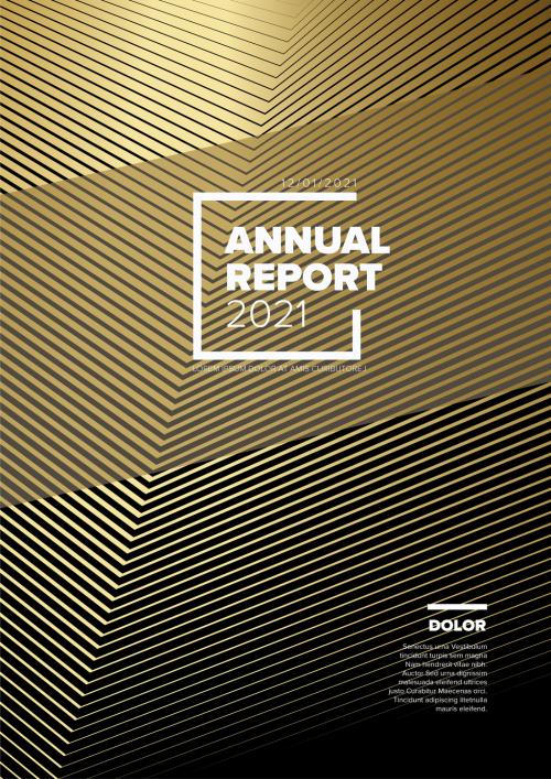 Golden Annual Report Front Cover Page Layout - 432005157