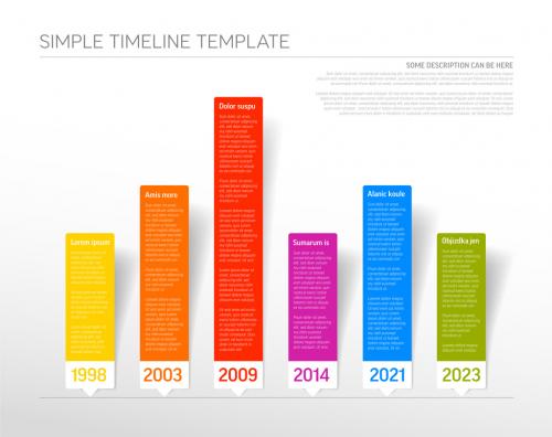 Infographic Timeline Report Layout with Paper Labels - 432005241