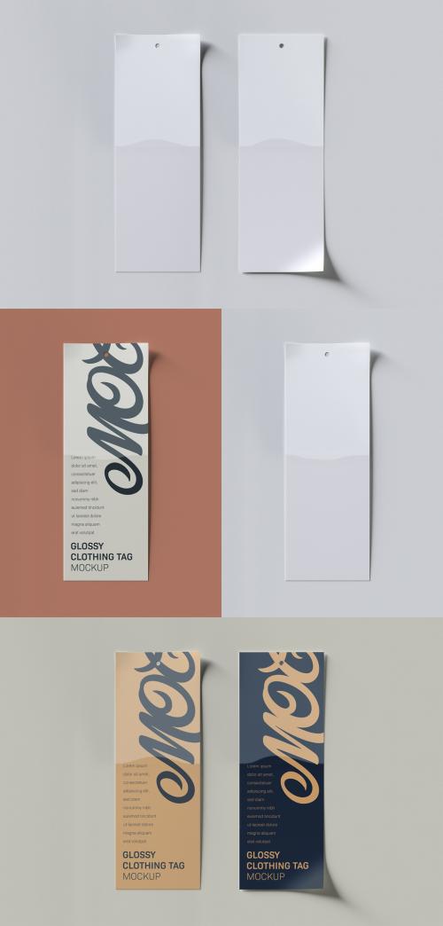 Set of Glossy Rectangle Tag Mockups - 432034310