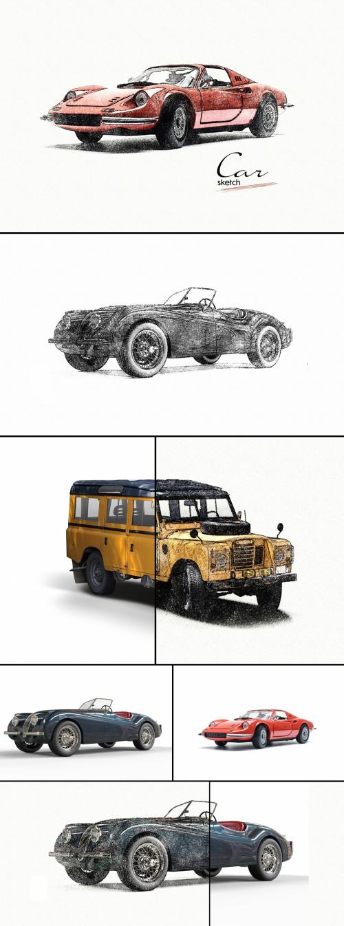 Car Sketch Effect - 432423618