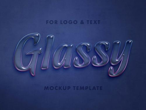 3D Glass Text Effect Mockup - 432886547