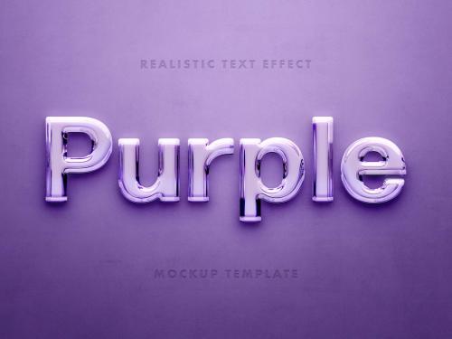 Purple Polished Chrome Wall Sign Logo Mockup - 432887242