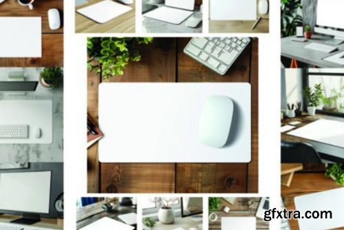 Mousepad White Mockup Bundle