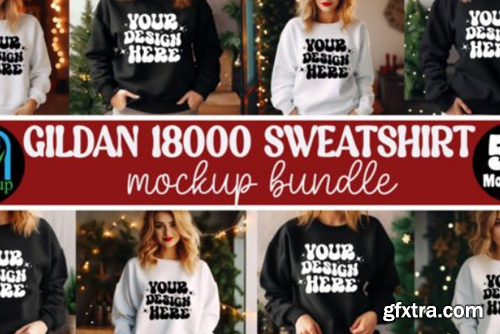 Gildan 18000 Sweatshirt Mockup Bundle