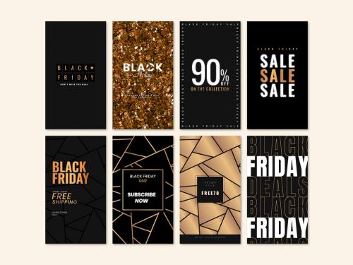 Black Friday Promotional Social Media Layout Set - 433120806