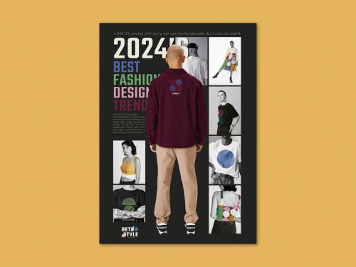 Editable Poster Layout Retro Style for Fashion Brands - 433120857