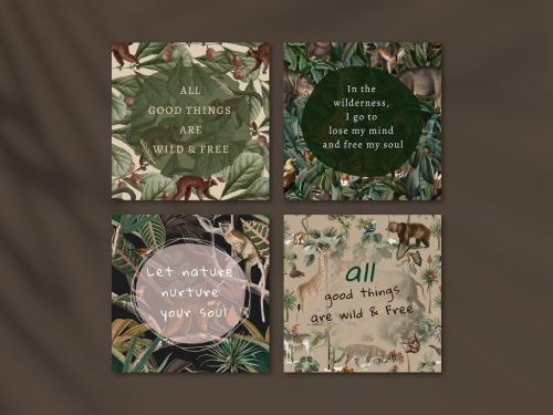 Jungle theme Motivational Quote Editable Layout - 433120959