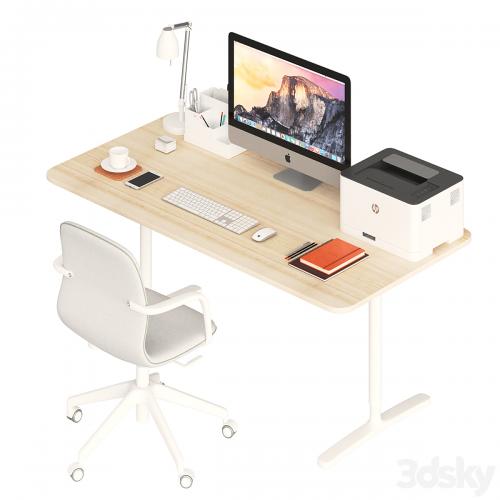 Ikea BEKANT desk and LÅNGFJÄLL Chair