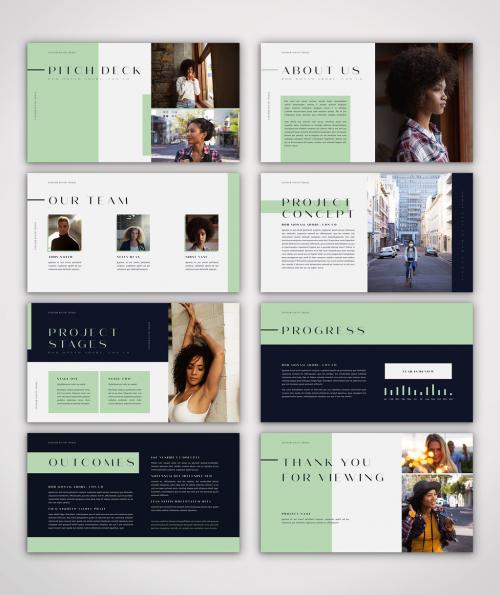 Pitch Deck with Green Accents - 433128282