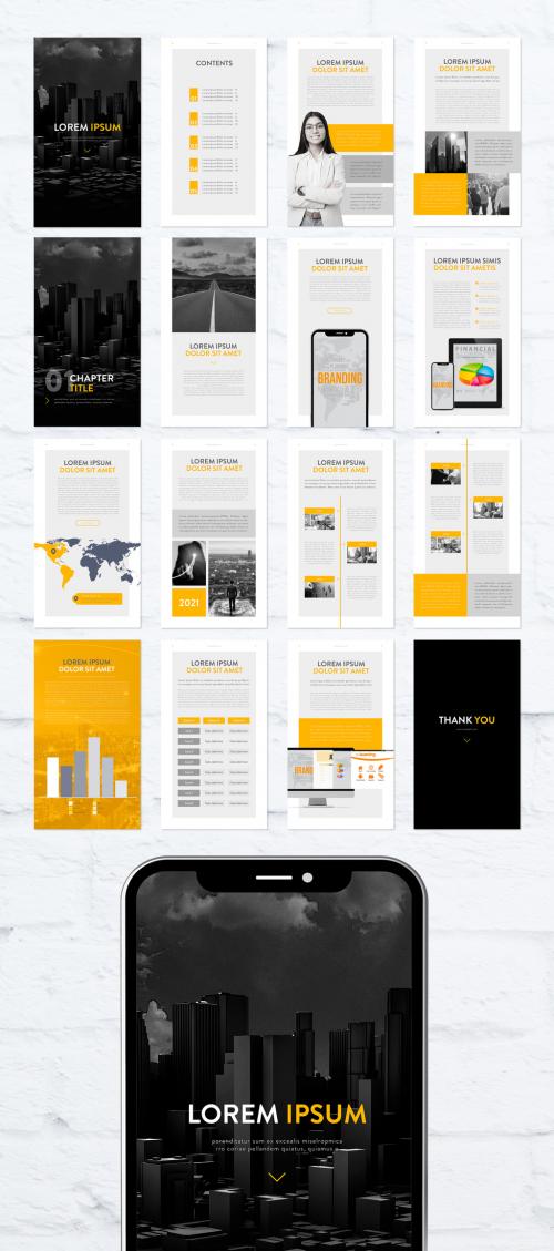 Black and Yellow Color Business Phone Presentation - 433272244