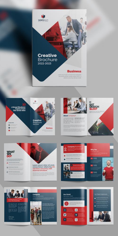 Red Corporate Brochure Layout Premium Vector Accents - 433290611