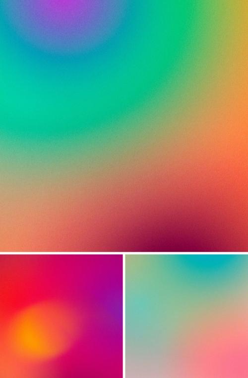 Abstract Retro Gradient Textures - 433475188