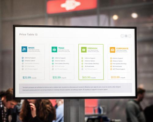 Dark Layout Pricing Table with 4 Options - 433487012