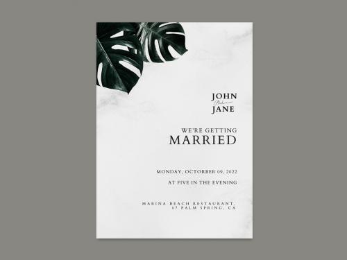 Monstera Leaf Wedding Invitation Card - 434371394