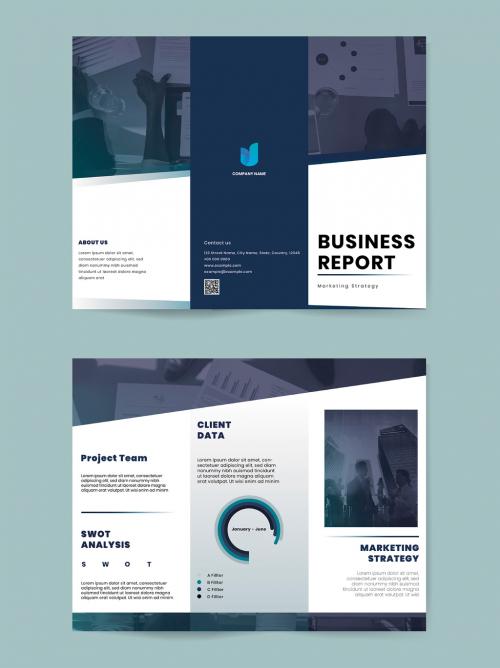 Business Tri Fold Brochure Editable Template - 434379918