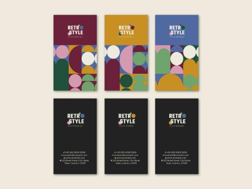 Retro Business Card Design Template - 434381793