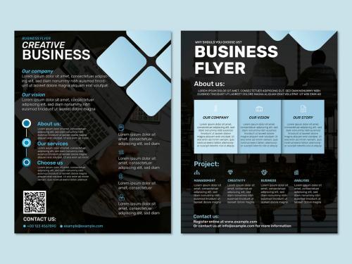 Black Business Flyer Template with Modern Design - 434798534