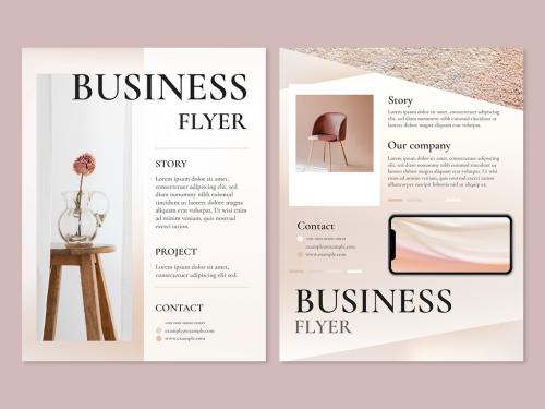 Business Flyer Template with Feminine Style Design - 434798550