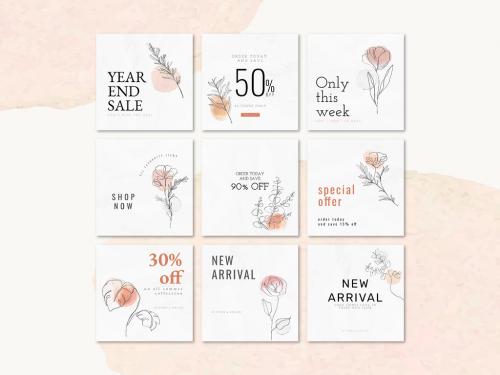 Sale Templates with Minimal Style for Social Media - 434798758