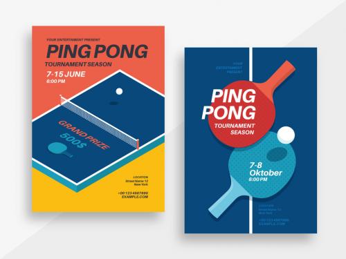 Ping Pong Tournament Poster Layout - 435443017