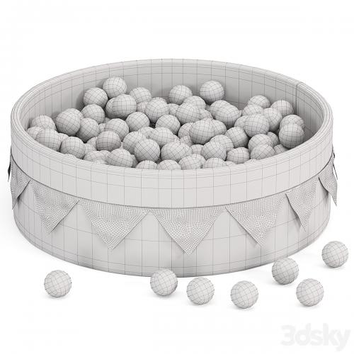 Dry pool with garland 200 balls