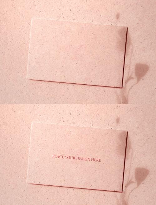 Card Mockup on Pink Concrete - 435650478