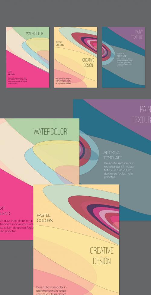 Flyer Layout with Abstract Overlapping Pastel Transparent Shapes - 435658356